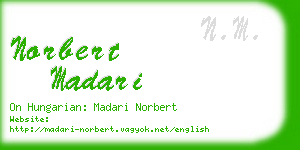 norbert madari business card